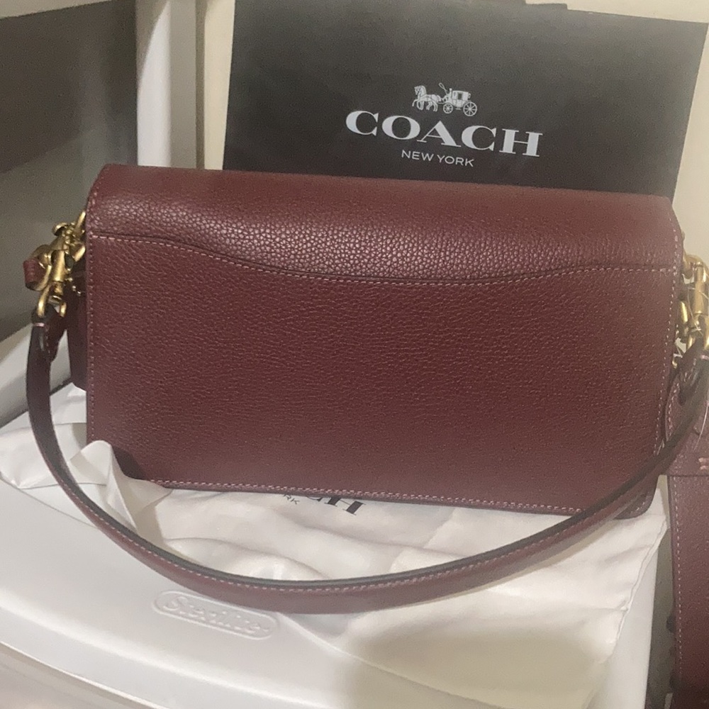 Coach Tabby leather shoulder bag 26 Wine - Picture 6 of 16